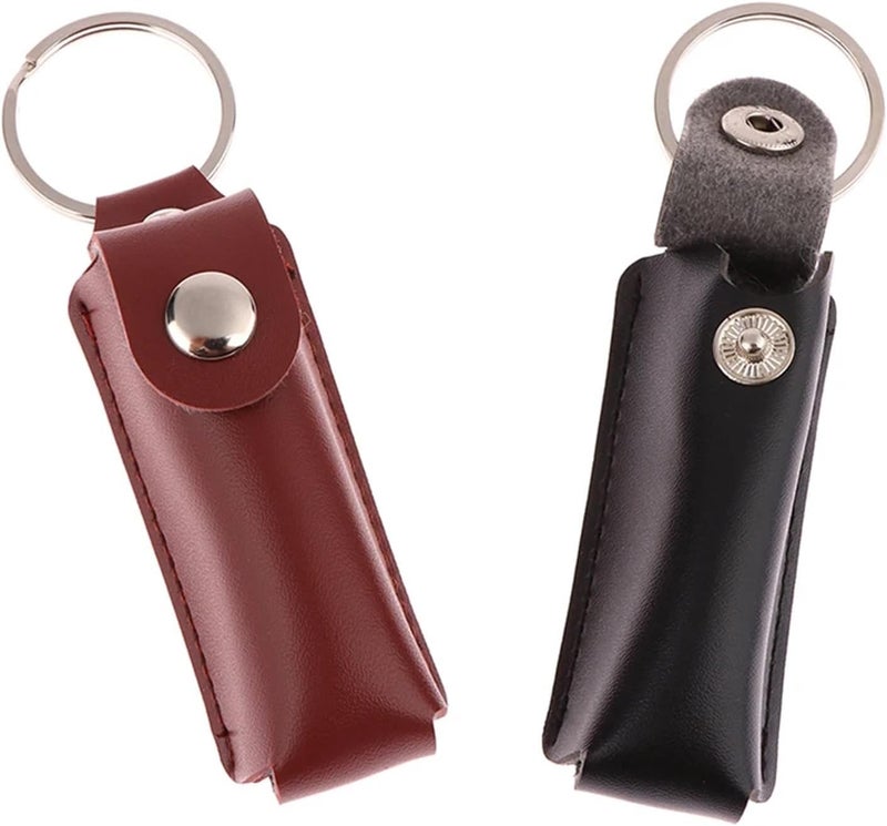 Flash Drive Case 6pcs USB Case Protective Bag Portable Pocket Leather Key Ring for USB Flash Drive for Home Office Client Meetings(Brown) - Image 5