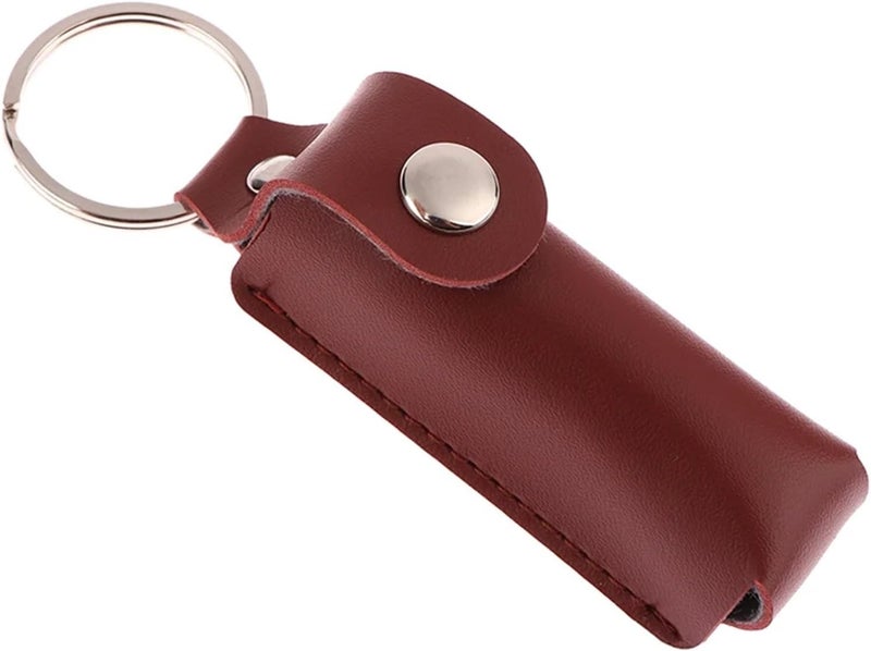 Flash Drive Case 6pcs USB Case Protective Bag Portable Pocket Leather Key Ring for USB Flash Drive for Home Office Client Meetings(Brown) - Image 1