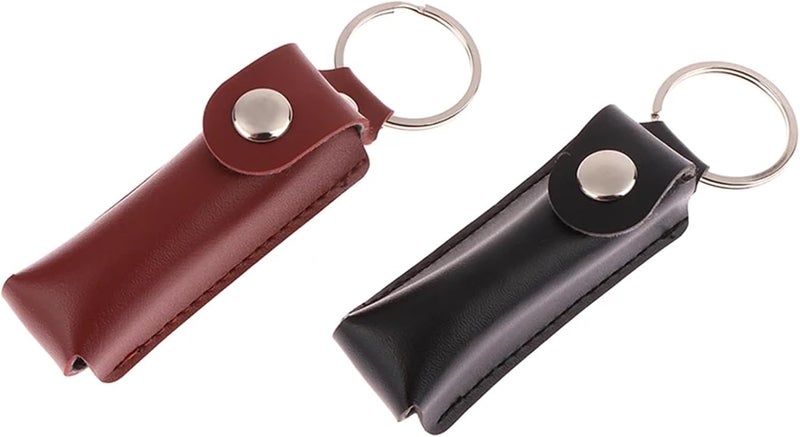 Flash Drive Case 6pcs USB Case Protective Bag Portable Pocket Leather Key Ring for USB Flash Drive for Home Office Client Meetings(Brown) - Image 3