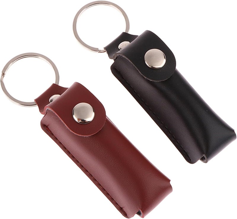 Flash Drive Case 6pcs USB Case Protective Bag Portable Pocket Leather Key Ring for USB Flash Drive for Home Office Client Meetings(Brown) - Image 4