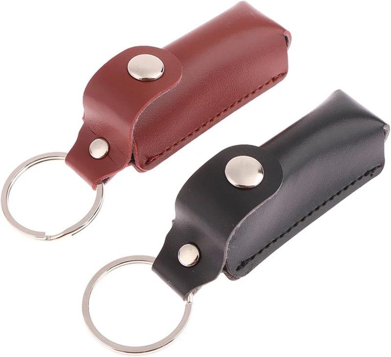Flash Drive Case 6pcs USB Case Protective Bag Portable Pocket Leather Key Ring for USB Flash Drive for Home Office Client Meetings(Brown) - Image 2
