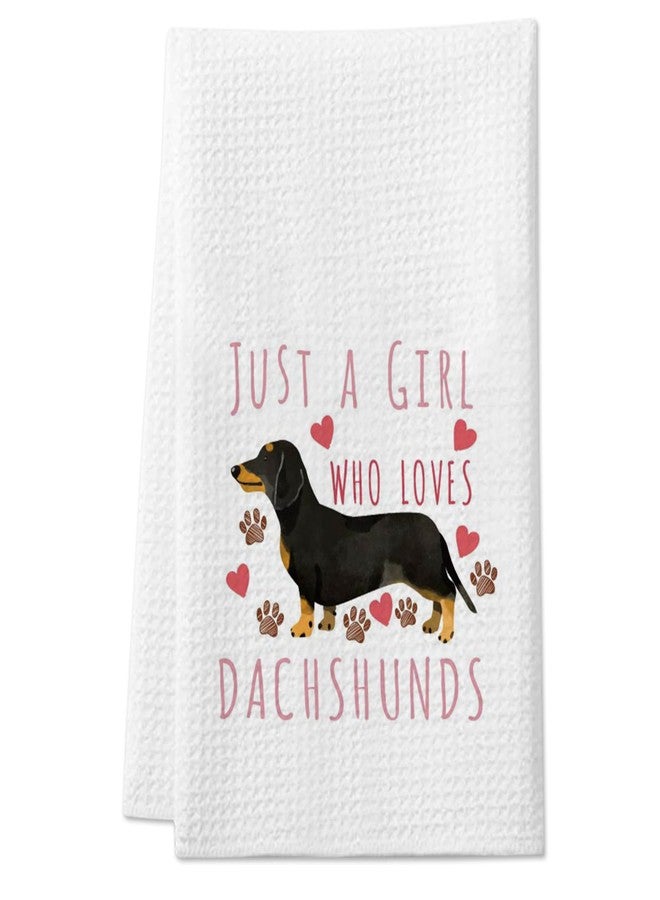 DETIHO Dachshund Gifts for Women, Weiner Dog Lover Kitchen Gifts for Women, Cute Kitchen Towels Decorative Set 16x24 Inches Set of 1, Hand Tea Towels for Kitchen Dish (A16) - Image 1