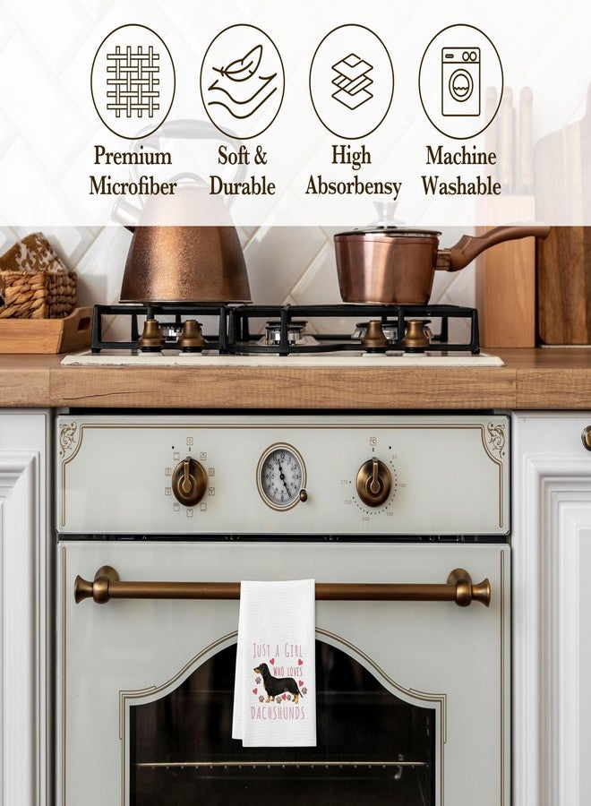 DETIHO Dachshund Gifts for Women, Weiner Dog Lover Kitchen Gifts for Women, Cute Kitchen Towels Decorative Set 16x24 Inches Set of 1, Hand Tea Towels for Kitchen Dish (A16) - Image 5