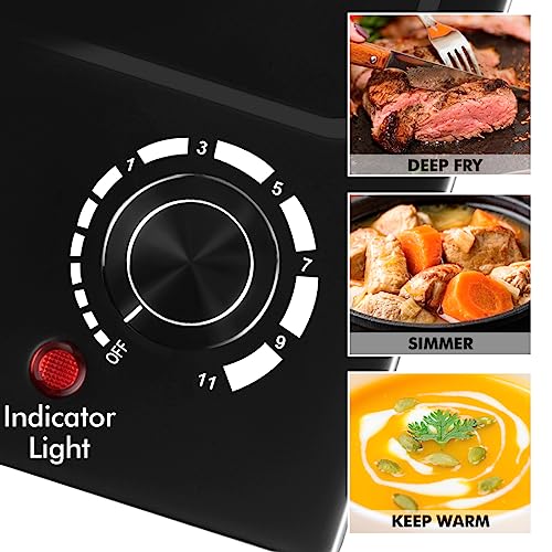 CUSIMAX موقد كهربائي CUSIMAX، موقد كهربائي بموقد واحد، موقد كهربائي 1500 واط للطهي مع درجة حرارة قابلة للتعديل، موقد سطح طاولة محمول من الفولاذ المقاوم للصدأ، أسود، نموذج جديد - Image 4