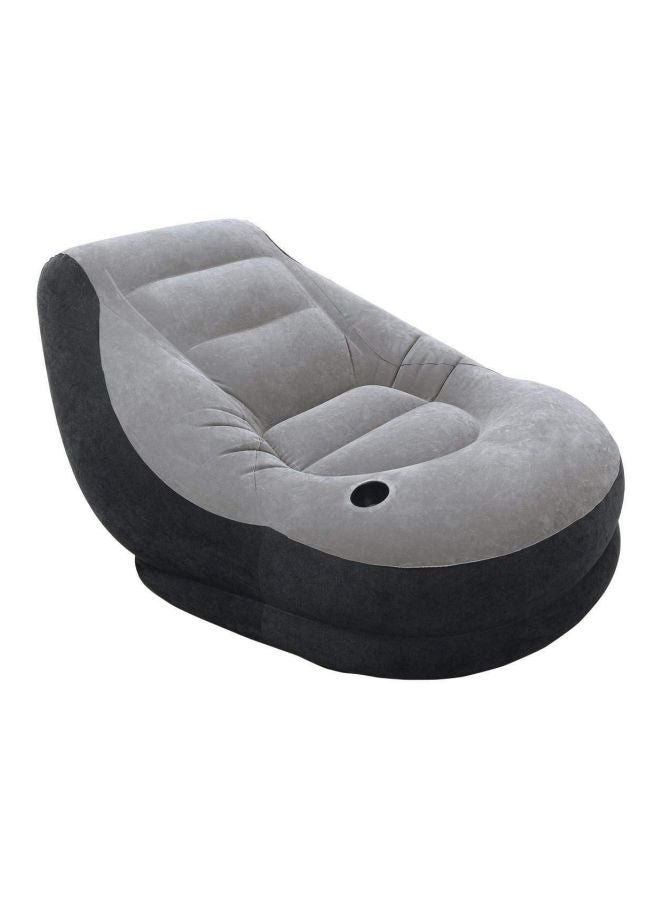 INTEX Lounge Chair With Ottoman Set Grey/Black 99x130x76cm - Image 3