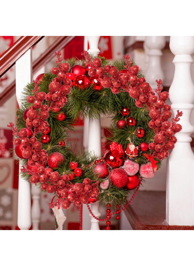 Haneye Haneye 14 Pack 7.8 Inch Christmas Red Berry Stems for Christmas Tree  Glitter Berry Picks  DIY Wreaths  Crafts  Home & Wedding Decorations  - Image 4