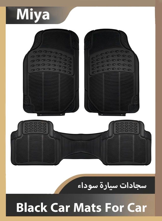 Miya Floor Mats For Heavy Duty Vehicles SUVs And Trucks Black Car Mats For Car Flooring Waterproof Decoration Universal Flooring For Car Interior Accessories  - Image 1