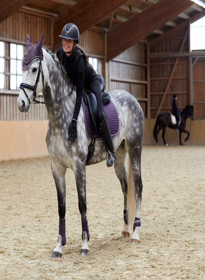 HORZE Adepto Open Front Tendon Boots | Durable Shell with Neoprene Lining - Blackcurrant Purple - Horse - Image 3
