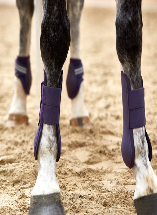 HORZE Adepto Open Front Tendon Boots | Durable Shell with Neoprene Lining - Blackcurrant Purple - Horse - Image 5