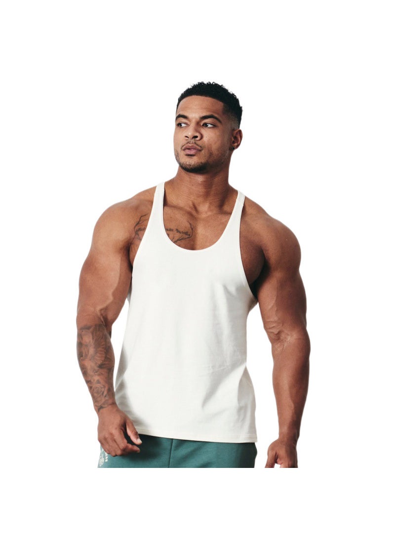 Generic - Vq Muscle Fitness Brothers Summer New Fitness Vest Mens Tops Outdoor Running Leisure Sports Sleeveless Bx3 white - Image 1