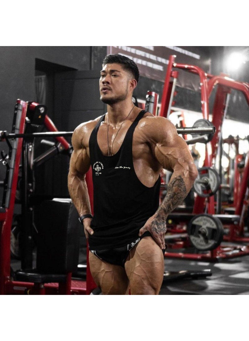Generic - Vq Muscle Fitness Brothers Summer New Fitness Vest Mens Tops Outdoor Running Leisure Sports Sleeveless Bx3 white - Image 1