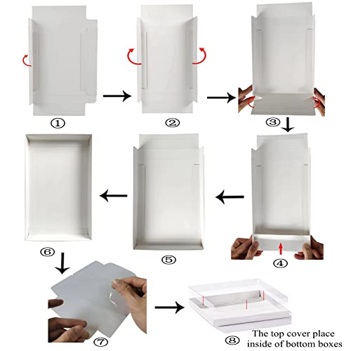 RomanticBaking 24 Pack 9 1/2" x 6" x 1 1/4" Clear White Cookie Boxes with Full Window,Bakery Cakesicle Boxes Macaron Boxes for Christmas Valentine's Halloween Easter Father's Mother's Day Wedding - Image 4