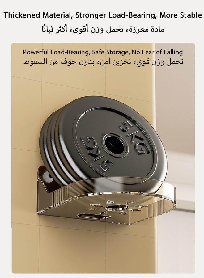 العلامة التجارية: جيسودا طقم من 3 قطع رف جداري عائم شفاف لتركيب كاميرات المراقبة، أجهزة مراقبة الأطفال، مكبرات الصوت والأجهزة الصغيرة – مصنوع من ABS مع منفذ كابل واسع وخيارات تثبيت باللصق أو الحفر - Image 4