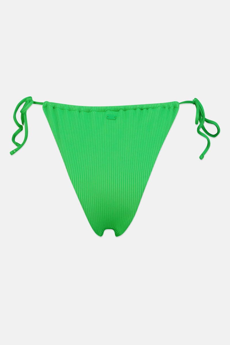 Pull & Bear Women Brand Logo Swimwear Bikini Bottom, Green - Image 2