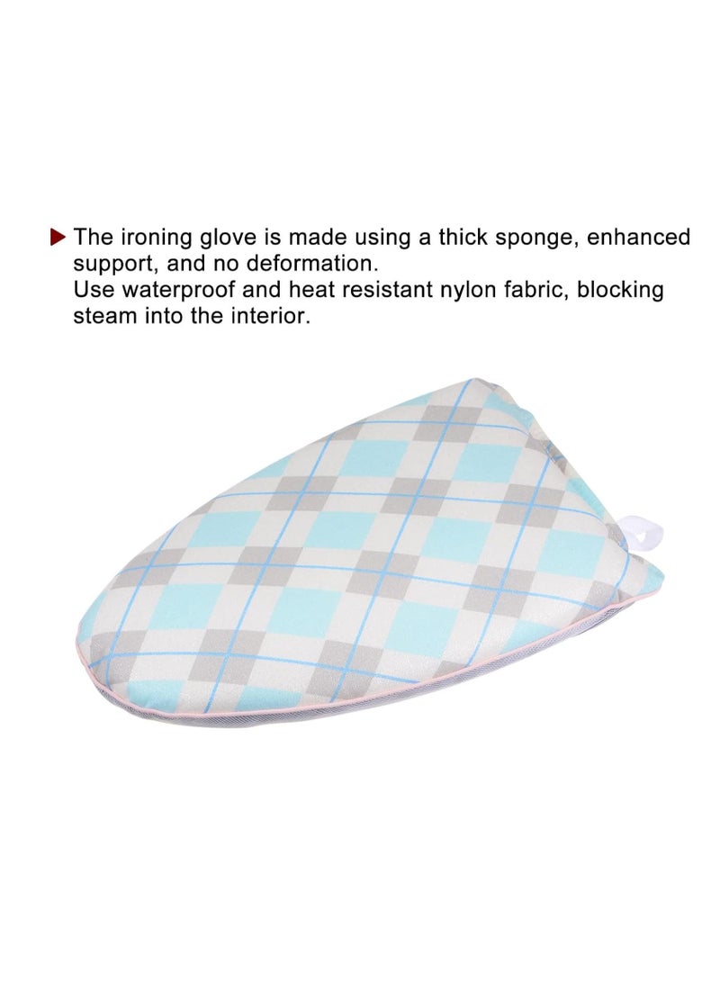 SOLARAE Garment Steamer Ironing Glove, Waterproof Steam Mitt with Finger Loop Heat Resistant Garment Steamer Mitt for Clothes, White Blue - Image 5