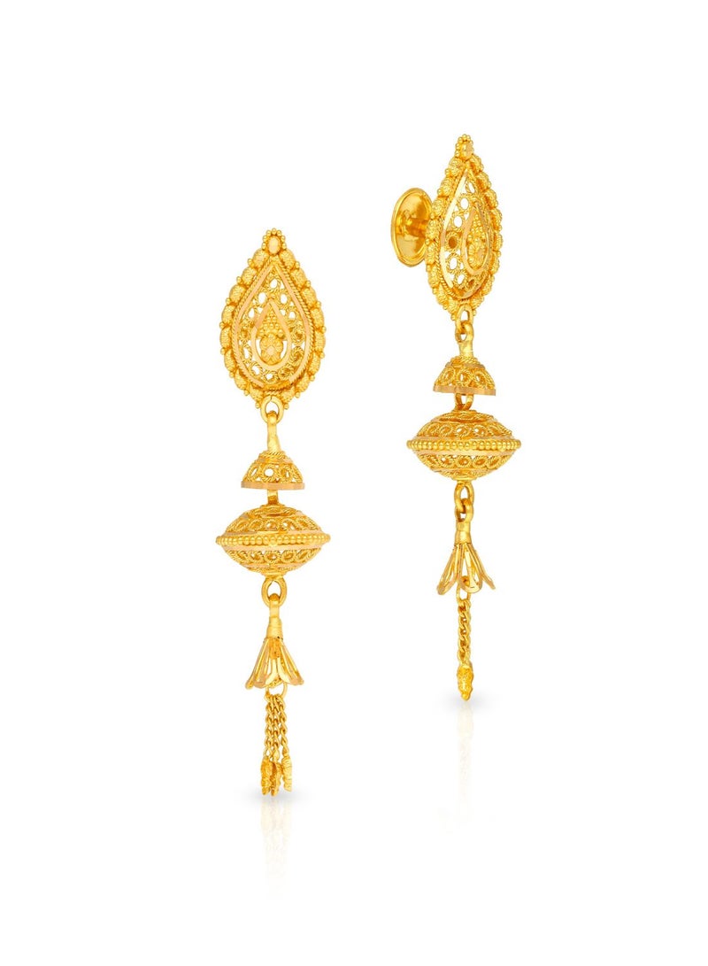 Malabar Gold and Diamonds 22k 916 Purity Malabar Gold Earring ERCOS10199Y  - Image 1