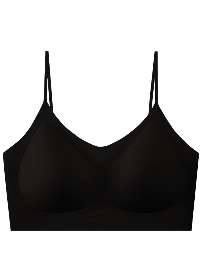 Ziyouxi Women's Summer Thin Bra, 7a Antibacterial Seamless Cool Invisible Thin Strap Backless Push-up Anti-sagging Bra