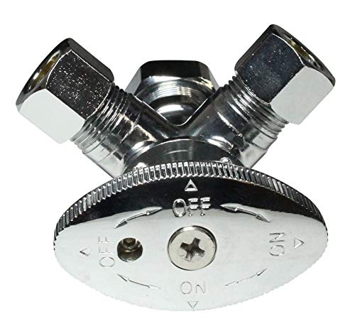 Miiflex Dual Compression Outlet Angle Stop Valve, Plumbing Fitting, Quarter Turn, Single Handle Independent Multi-Select Positions, Water Valve Shut Off 1/2" NOM (5/8" OD) x (3/8 inch x 3/8 inch) - Image 5