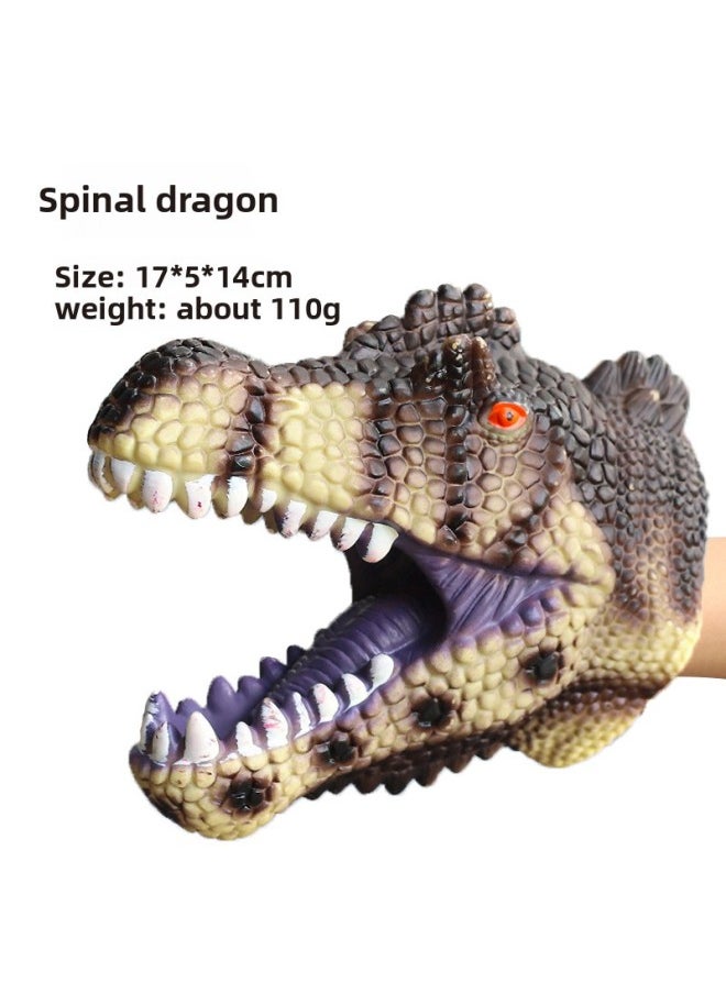 null - Customized Dinosaur Head Dinosaur Hand Puppet Gloves Soft Rubber Triceratops Tyrannosaurus Rex Children Simulation Animal Toy Wholesa-Color:Spinosaurus [hand Puppet] - Image 1
