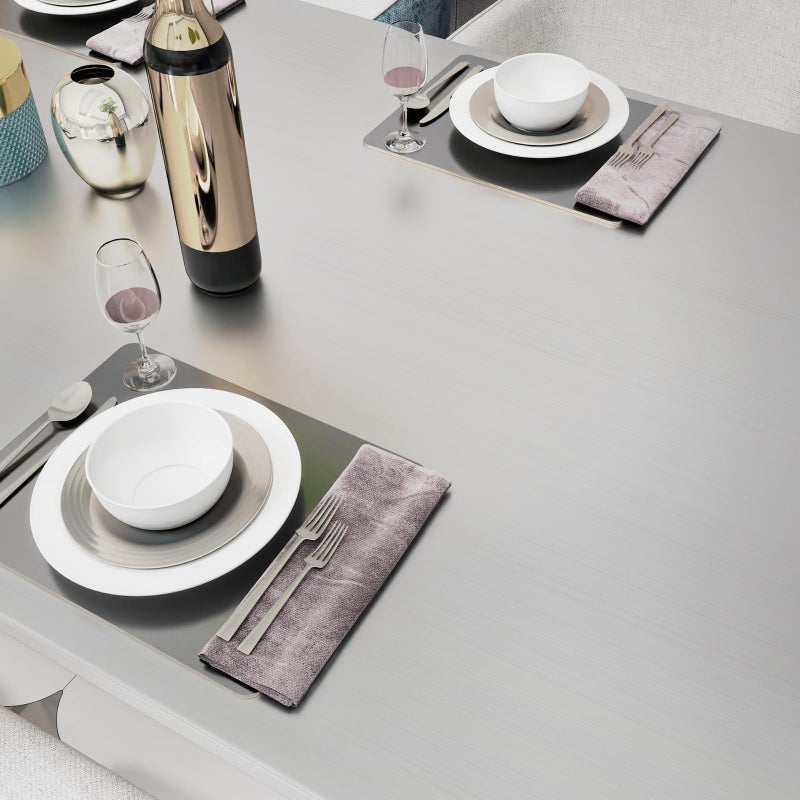Qianglive Silver Stainless Steel Contact Paper Peel and Stick Metallic Wallpaper Removable Wall Paper for Appliances Decorative Self Adhesive Roll for Kitchen Fridge Dishwasher Cabinets 11.8"x80" - Image 4