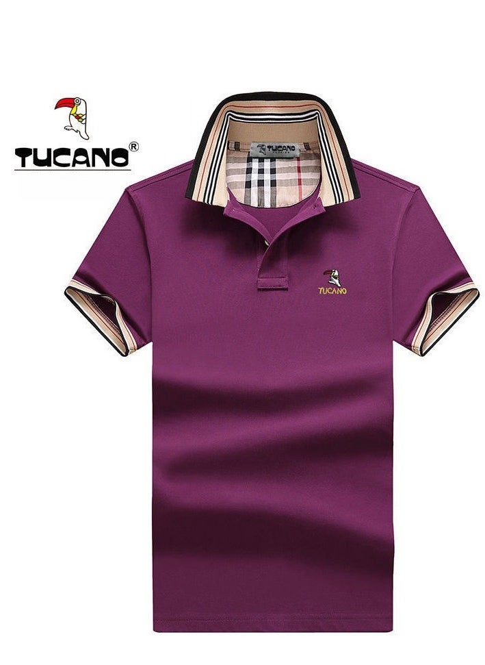 Tucano - Men's Pure Cotton Short Sleeved T-shirt Casual POLO Shirt - Image 1