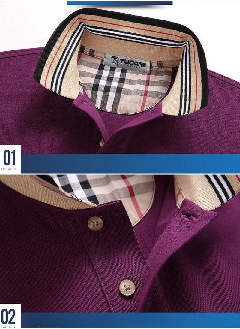 Tucano - Men's Pure Cotton Short Sleeved T-shirt Casual POLO Shirt - Image 1