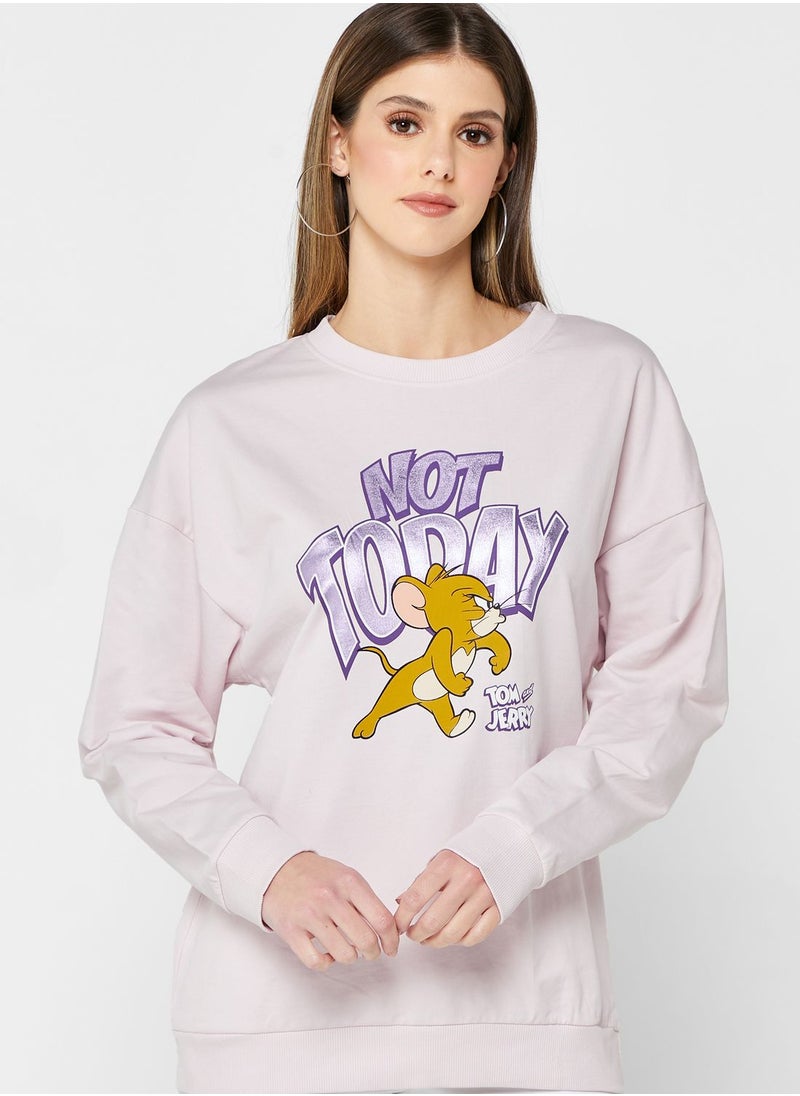 Tom & Jerry - Tom & Jerry Crew Neck Sweatshirt - Image 1