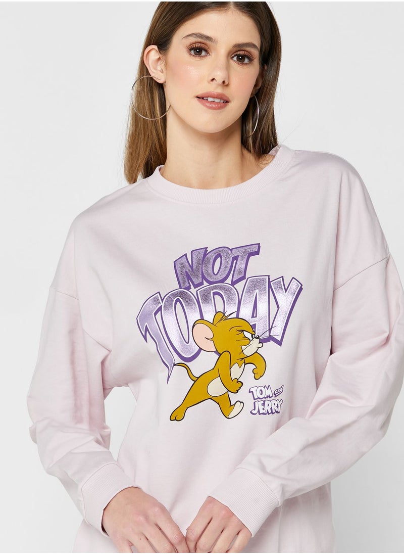 Tom & Jerry - Tom & Jerry Crew Neck Sweatshirt - Image 1