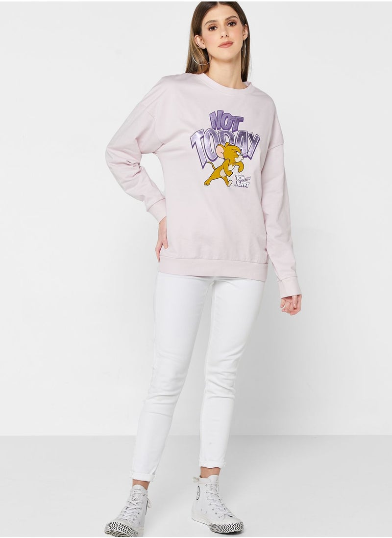 Tom & Jerry - Tom & Jerry Crew Neck Sweatshirt - Image 1