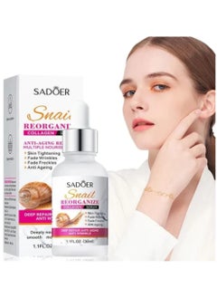 Sadoer Snail Reorganize Collagen Face Serum 30ml Anti Aging Repair multiple nourish Skin Tightening