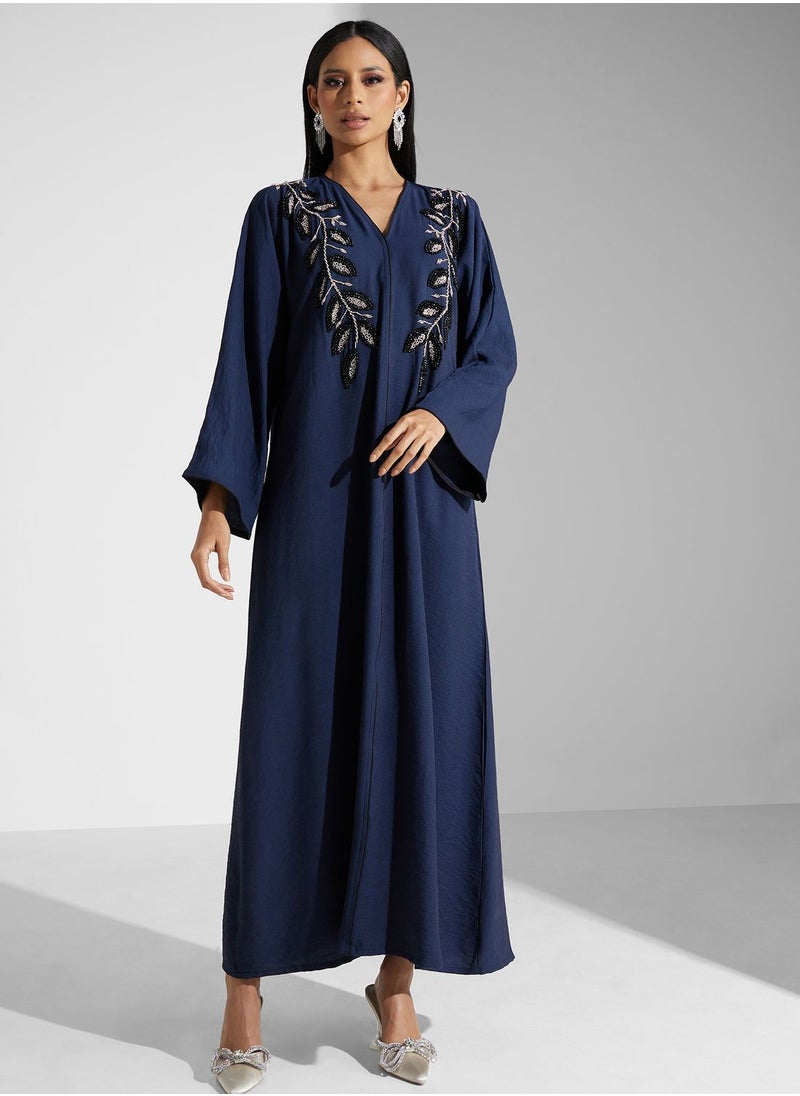 Khizana - Embellished Detail Abaya With Sheila - Image 1