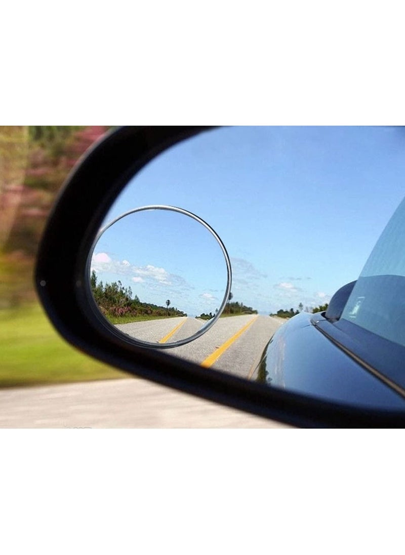 TrenzyFinds - Newest Upgrade Blind Spot Mirror, Ampper 2" Round HD Glass Convex Aluminum Frame Wide Angle Rear View Mirror For All Universal Vehicles Car Suv (Pack Of 2) - Image 1
