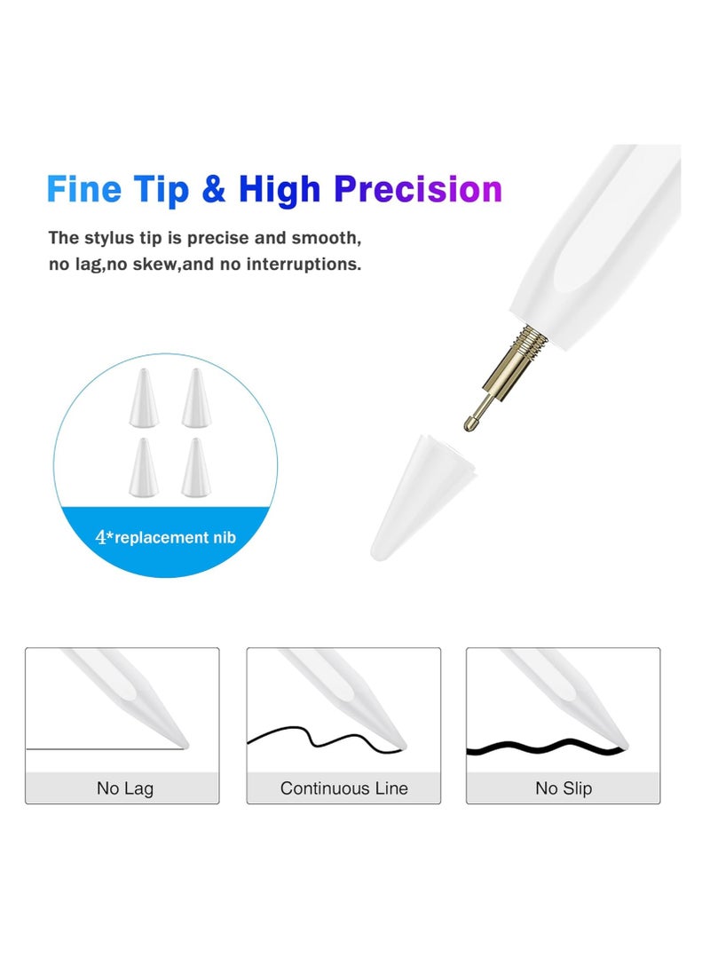 Generic - Stylus Pen for iPad 10th&9th Generation,Fast Charge for Apple iPad Pencil with Palm Rejection,Compatible with 2018-2024 iPad10/9/8/7/6 Gen,iPad Pro 13" M4/12.9"/11",iPad Air 3/4/5/M2,iPad Mini 5/6 - Image 1