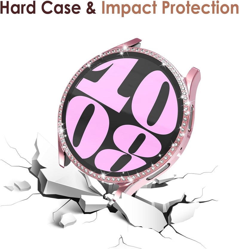 Simpeak 5Pack Bling Screen Protector Case Compatible with Samsung Galaxy Watch 6 40mm 2023 HD Full Protection Bumper Case Cover Compatible with Galaxy Watch 6 40mmBlackSilverGoldBlueRose Pink - Image 5