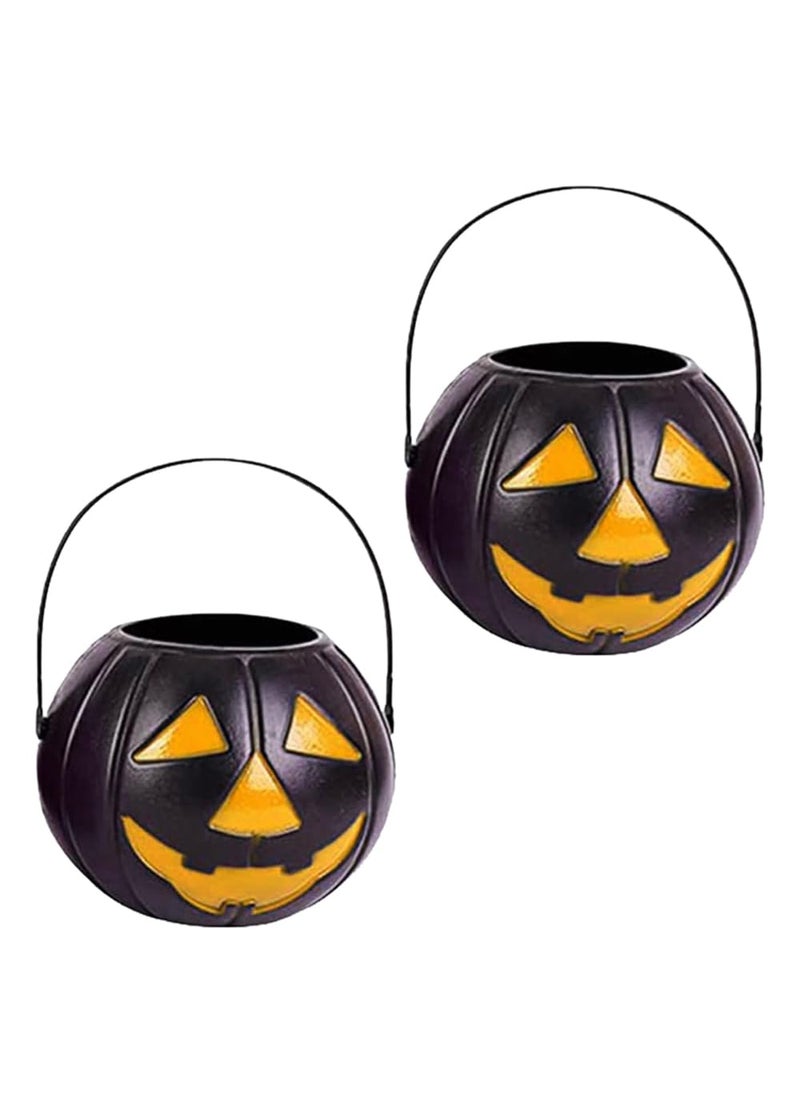 Sage Square Sage Square Get in the Halloween spirit with our festive Black Pumpkin baskets! Perfect for trick-or-treating or as a decorative touch for your spooky festivities. (Pack of 2) 