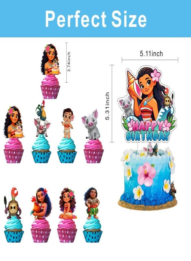 ARHAVI 25 Pcs Cake Topper and Cupcake Toppers Set Birthday Party Supplies for Moanana Birthday Decorations - Image 4