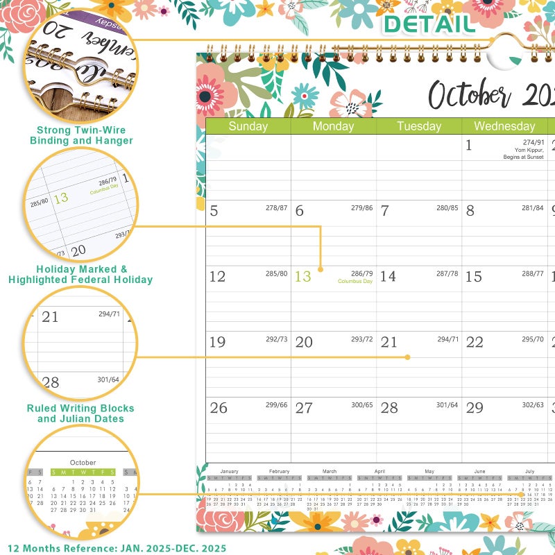 Coboll 2025-2026 Calendar - Mar. 2025 to Dec. 2026, Wall Calendar 2025-2026, 14.8 x 11.4 Inches, 22 Months Wall Calendar with Ample Blocks for Writing - Image 3