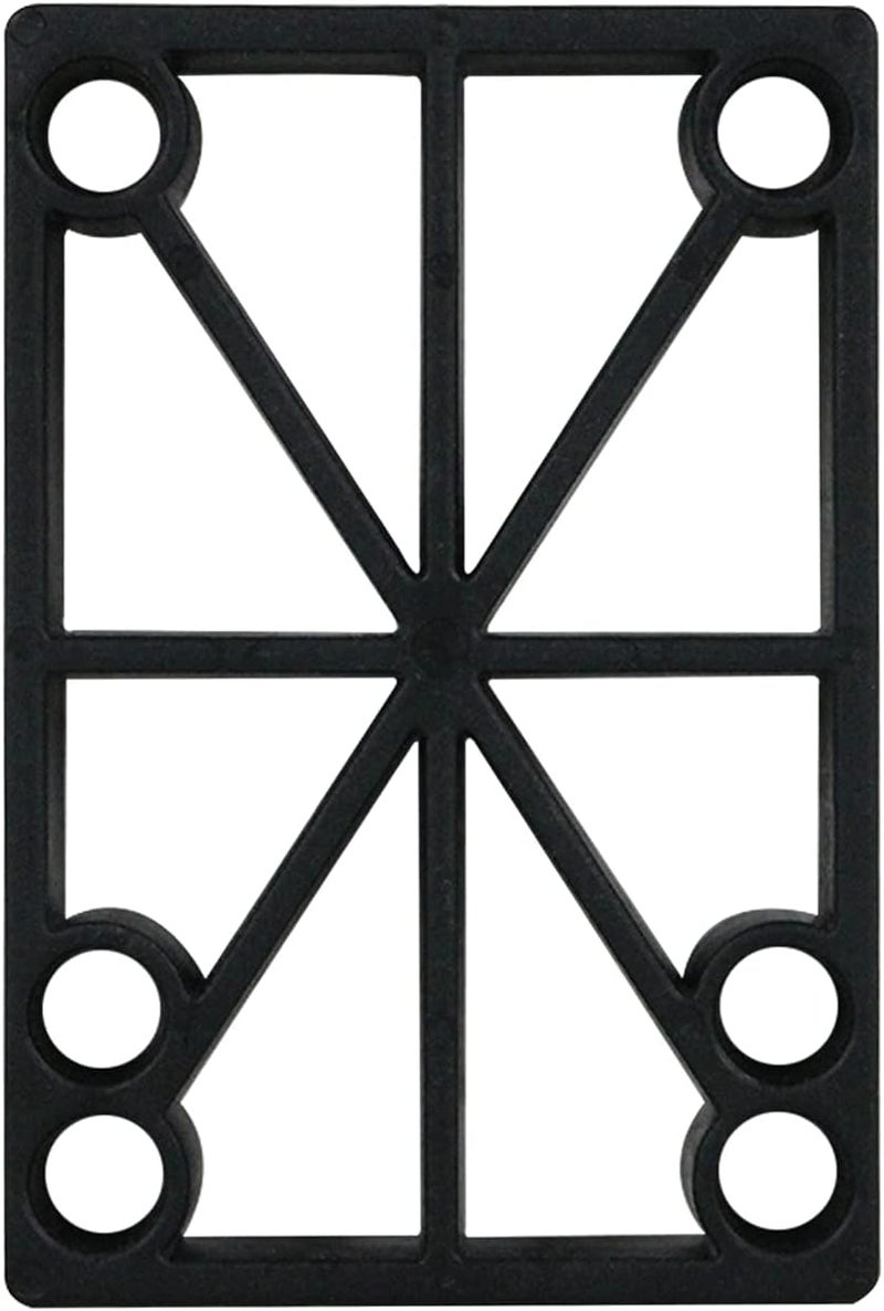 H Block Skateboard Old School Riser Pads 1/2" (12mm) Set of 2 Risers Black Hard Plastic - Image 2
