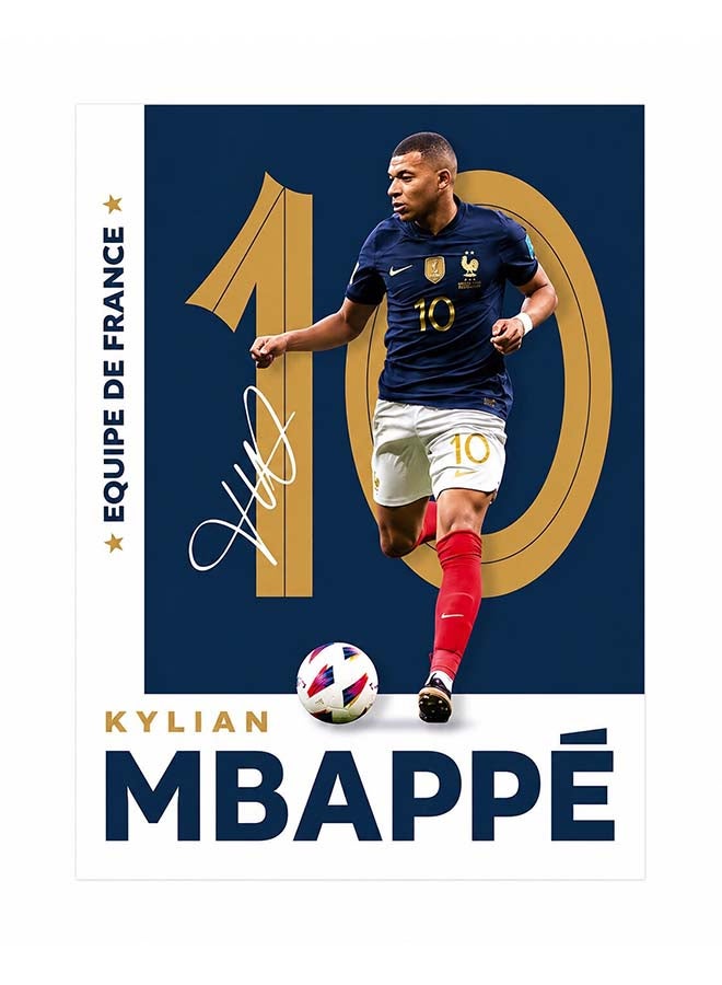 Toyland Kylian Mbappé Football Poster 8x10 Inch – France Team No.10 Wall Art for Bedroom, Kids Room & Sports Décor - Image 1