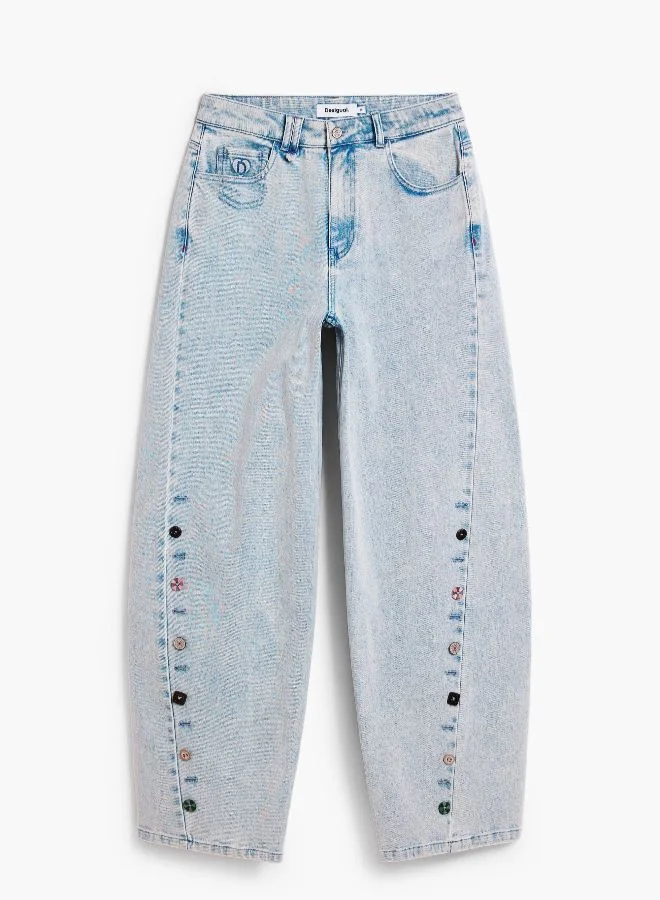 Desigual Blue Jeans With Buttons for Women | Best Price UAE