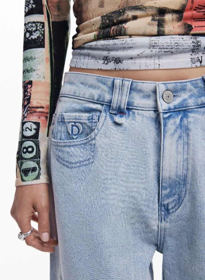 Desigual Blue Jeans With Buttons for Women | Best Price UAE