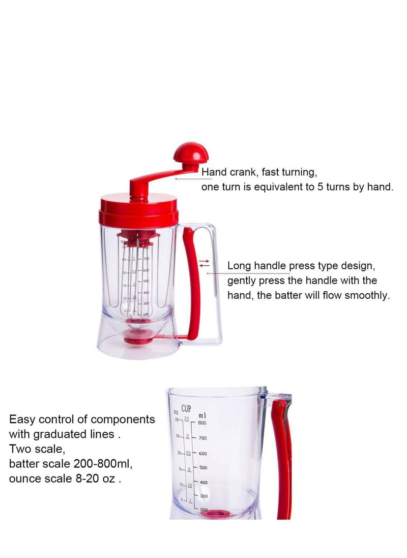 Pancake Mixer and Dispenser with Measurements Perfect for Making Cupcakes, Pancakes and Muffins