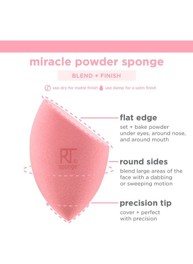REAL TECHNIQUES Miracle Powder Sponge Makeup Blender Pink - Image 3