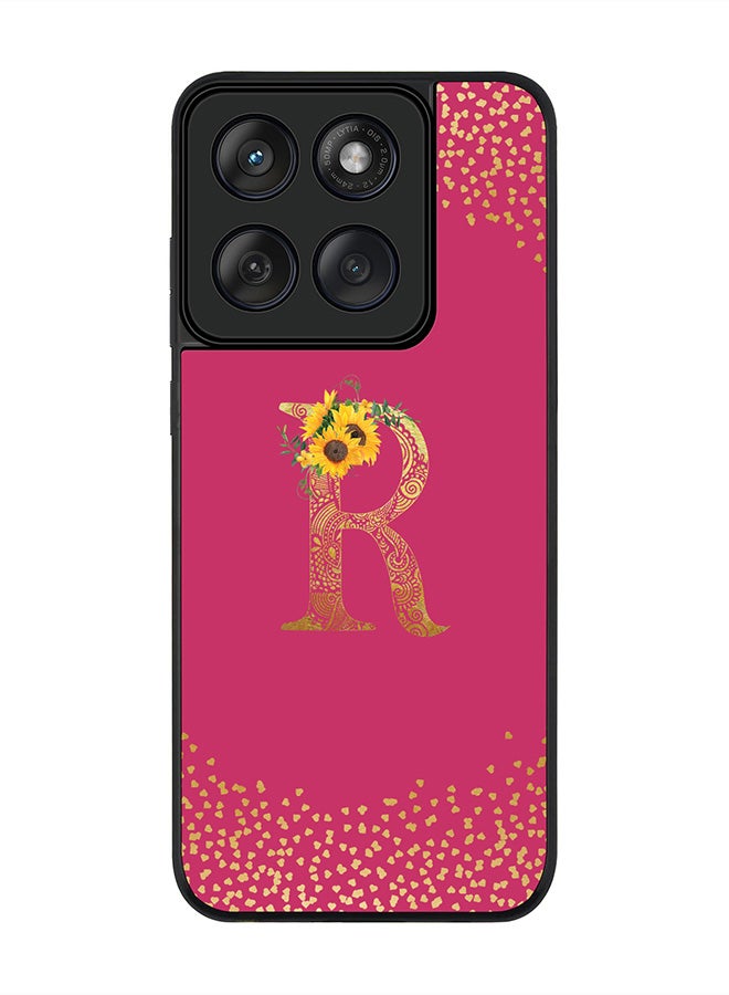 Stylizedd For Motorola MOTO Edge 60 Fusion/ Edge 60 Case,Slim fit Camera Protection, Shockproof Thin Phone cover  - Custom Floral Monogram - R ( Deep Pink ) - Image 1