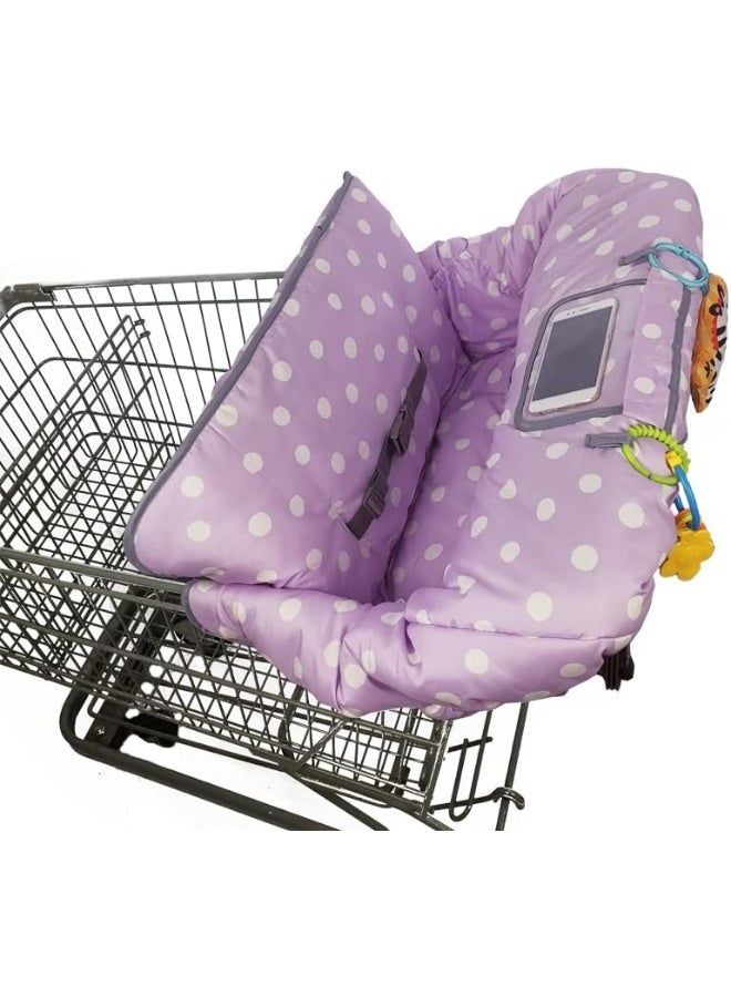 ICOPUCA Shopping Cart Cover for Baby boy Girl, Multi-in-1 Cart Covers for Babies, Infant High Chair Cover, Machine Washable, Soft Padded Grocery cart seat Cushion Cover, Purple dot - Image 1