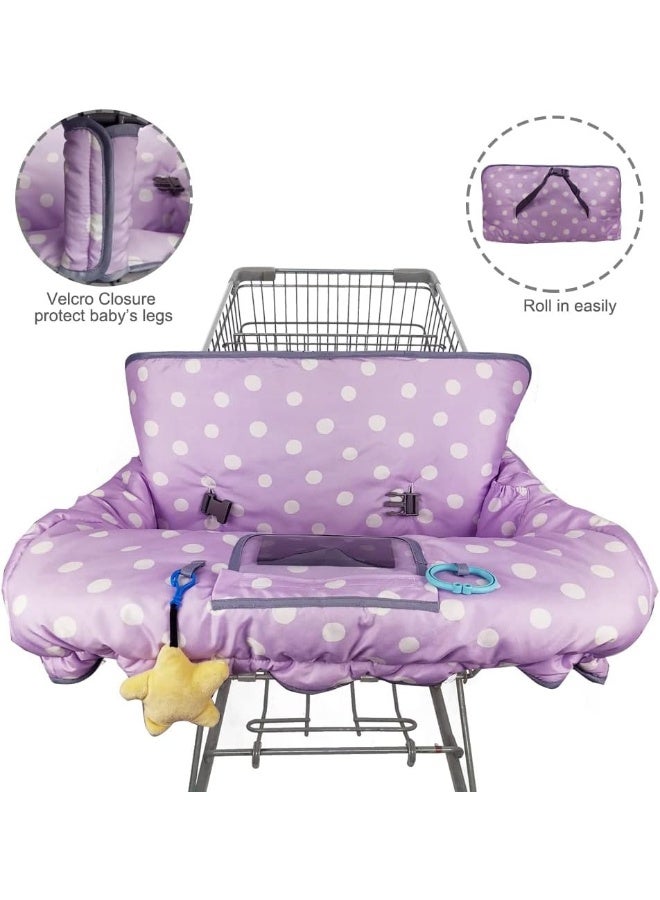ICOPUCA Shopping Cart Cover for Baby boy Girl, Multi-in-1 Cart Covers for Babies, Infant High Chair Cover, Machine Washable, Soft Padded Grocery cart seat Cushion Cover, Purple dot - Image 4