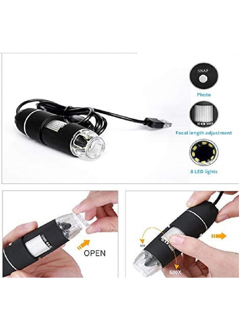 Generic - Microwire Digital Binoculars and Microscope Magnifier with Camera, OTG Feature, 8 LED Bulbs, USB Powered, 1600X Magnification Power with Stand - Image 1