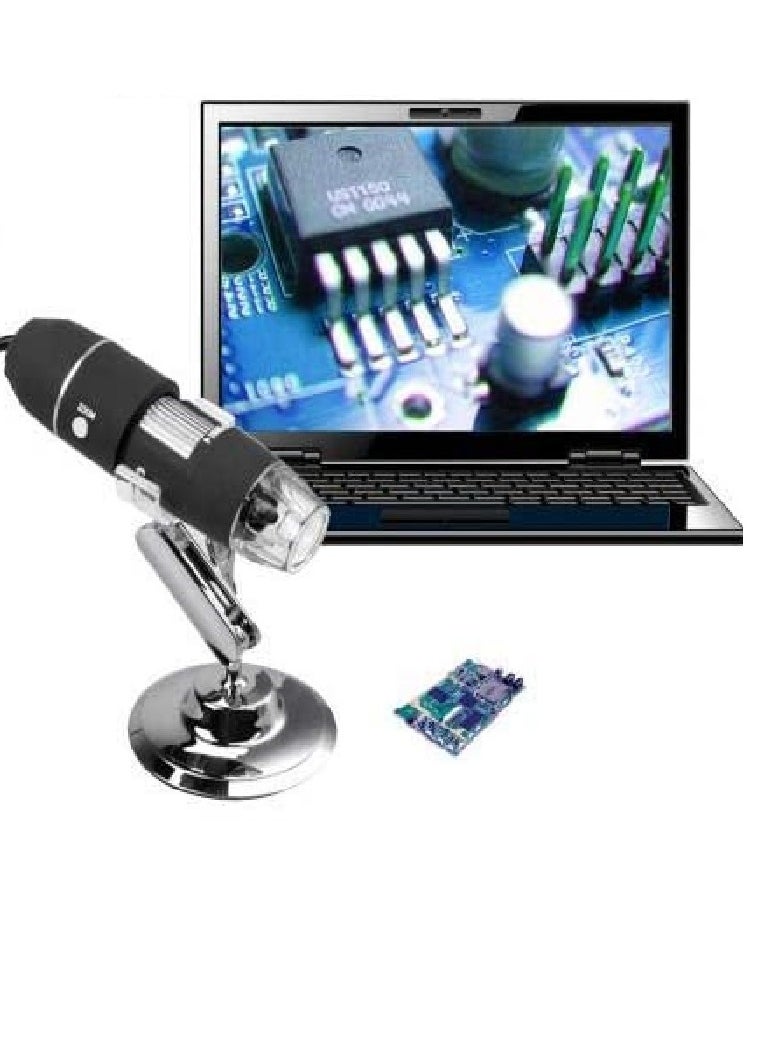 Generic - Microwire Digital Binoculars and Microscope Magnifier with Camera, OTG Feature, 8 LED Bulbs, USB Powered, 1600X Magnification Power with Stand - Image 1