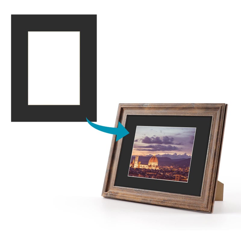 ZBEIVAN 8x10 Black Picture Mats with White Core Bevel Cut Frame Mattes for 5x7 Pictures - Pack of 12 - Image 5