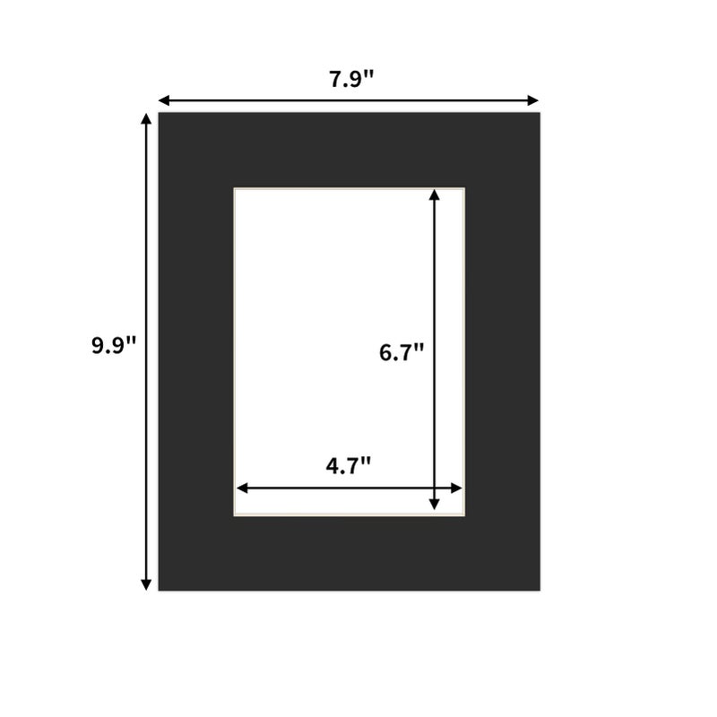ZBEIVAN 8x10 Black Picture Mats with White Core Bevel Cut Frame Mattes for 5x7 Pictures - Pack of 12 - Image 2